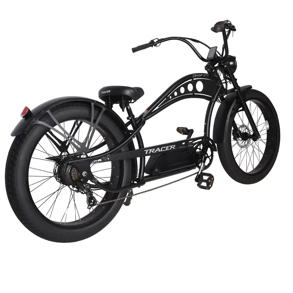 Tracer Chico GT7 750W Stretch Cruiser Tracer Chopper Cruiser Electric Bikes Blue 4