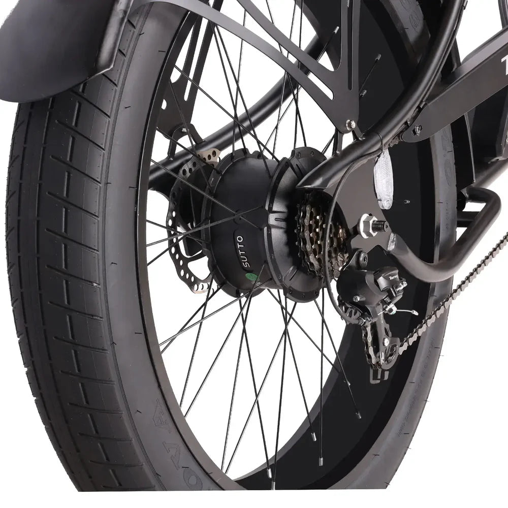 Tracer Chico GT7 750W Stretch Cruiser Tracer Chopper Cruiser Electric Bikes Blue 6