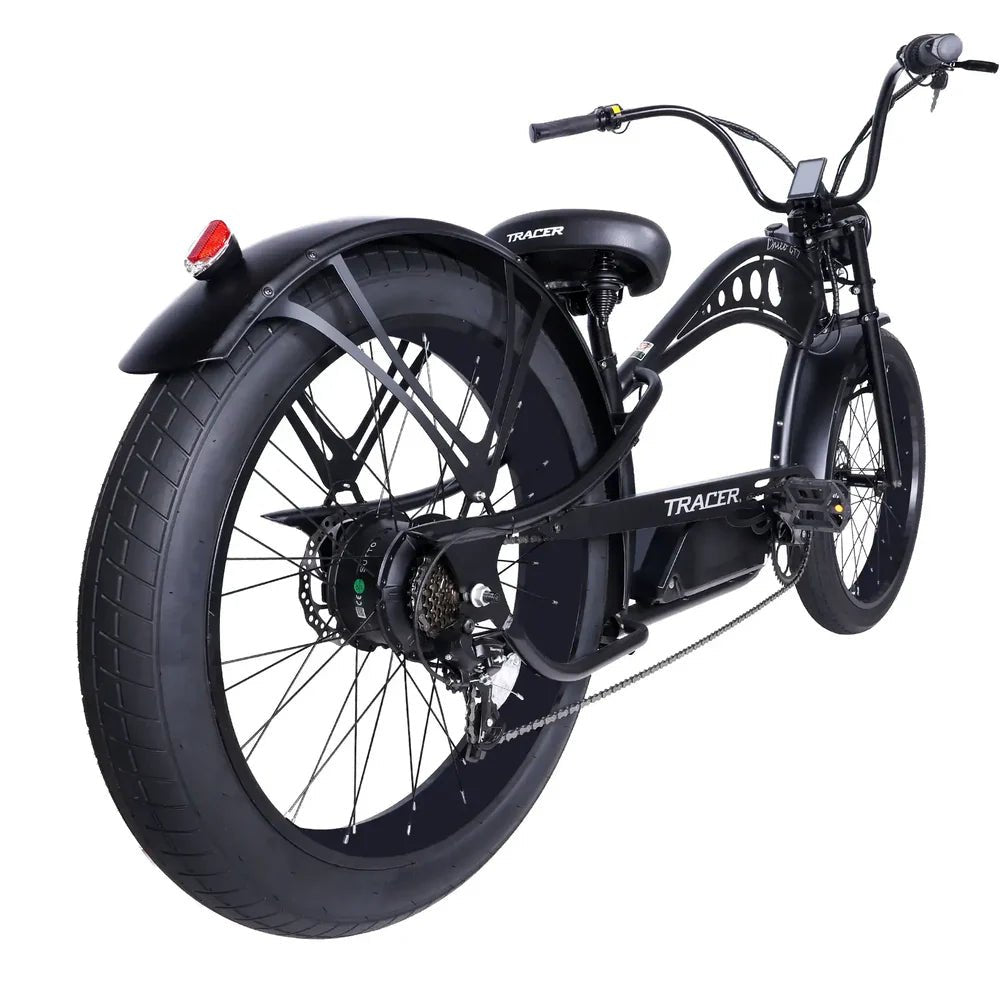 Tracer Chico GT7 750W Stretch Cruiser Tracer Chopper Cruiser Electric Bikes Blue 5