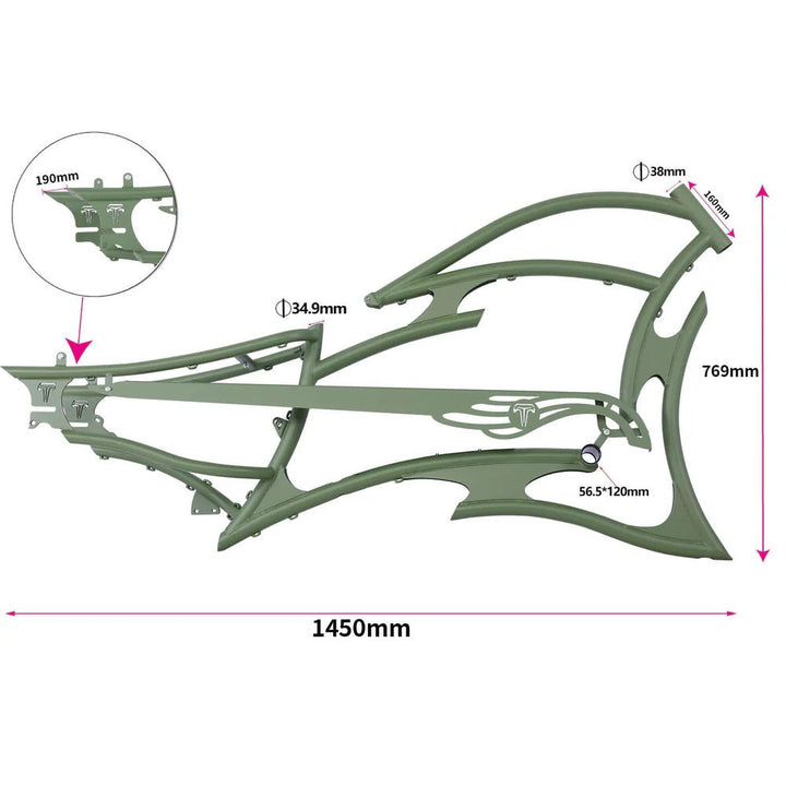 Tracer FM-RAIDER-7 26" Stretch Cruiser Bikes Steel Frame Tracer Batteries & Accessories White 27