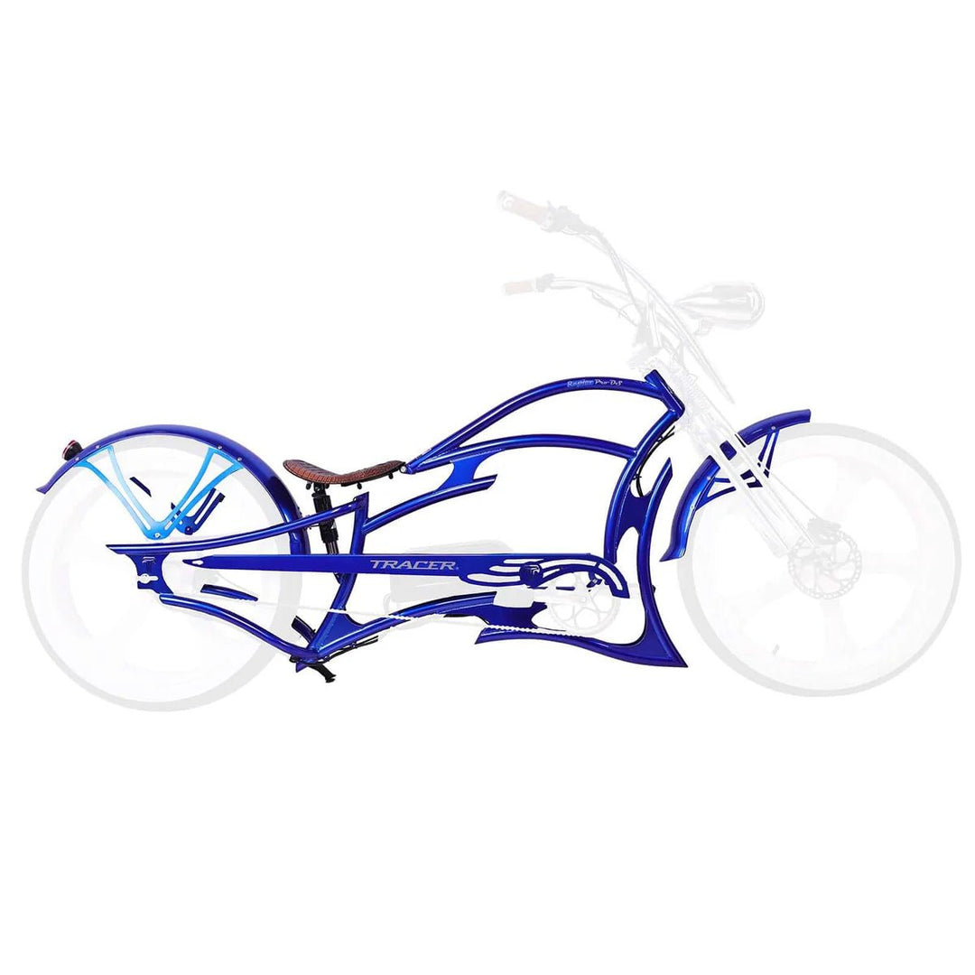 Tracer FM-RAPTOR Ebike Frame 26inch Stretch Chopper for Single Speed/7 Speed Tracer Batteries & Accessories Blue 3