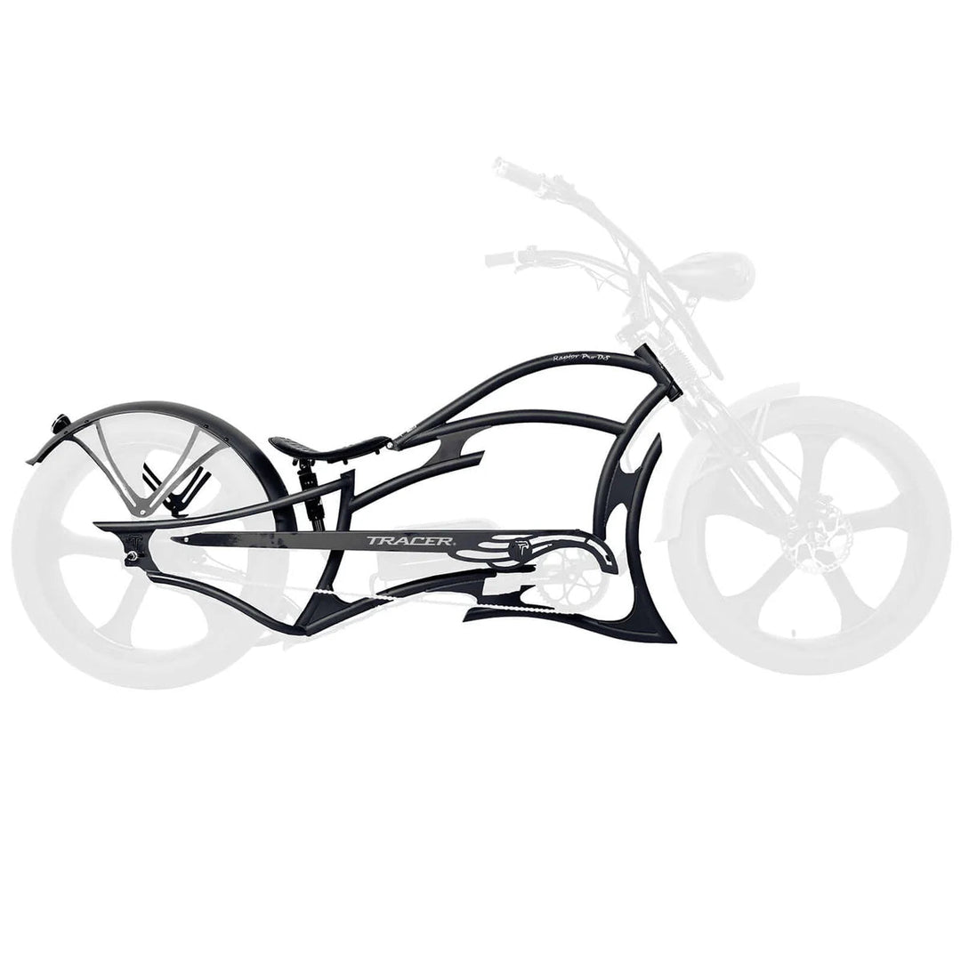 Tracer FM-RAPTOR Ebike Frame 26inch Stretch Chopper for Single Speed/7 Speed Tracer Batteries & Accessories Matte Black 2