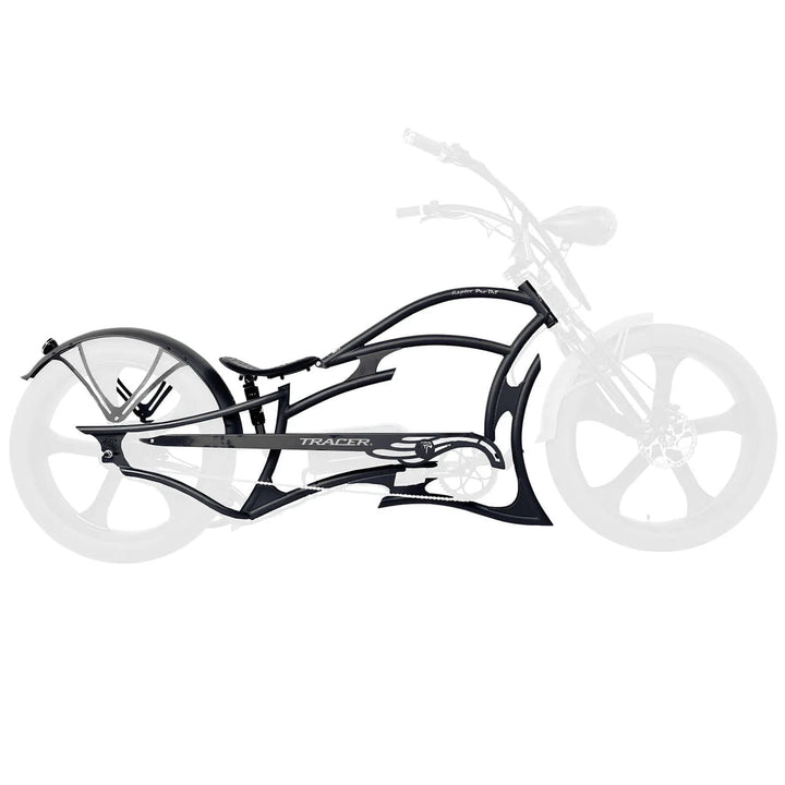 Tracer FM-RAPTOR Ebike Frame 26inch Stretch Chopper for Single Speed/7 Speed Tracer Batteries & Accessories Matte Black 2