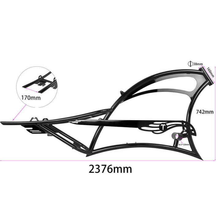 Tracer FM-Scorpion Pro DTS 26" Stretch Chopper Cruiser Over Size Steel Frame Tracer Batteries & Accessories Blue 54