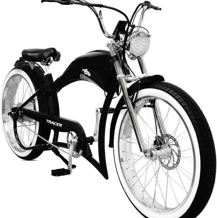 Tracer FM-Twenty5 E-Bike 26" Stretch Cruiser Steel Frame and Chain Guard for 26" x3.0, 4.0 Tire