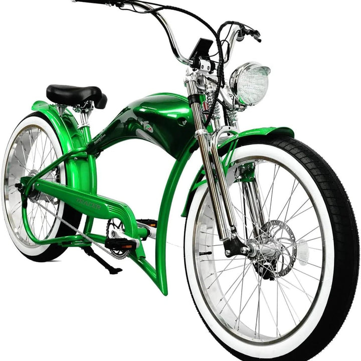 Tracer FM-Twenty5 E-Bike 26" Stretch Cruiser Steel Frame and Chain Guard for 26" x3.0, 4.0 Tire Tracer Batteries & Accessories White 15
