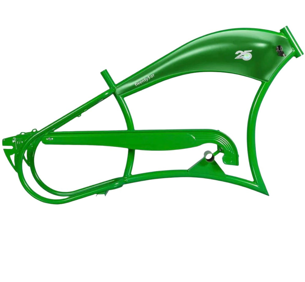Tracer FM-Twenty5 E-Bike 26" Stretch Cruiser Steel Frame and Chain Guard for 26" x3.0, 4.0 Tire Tracer Batteries & Accessories Green 2
