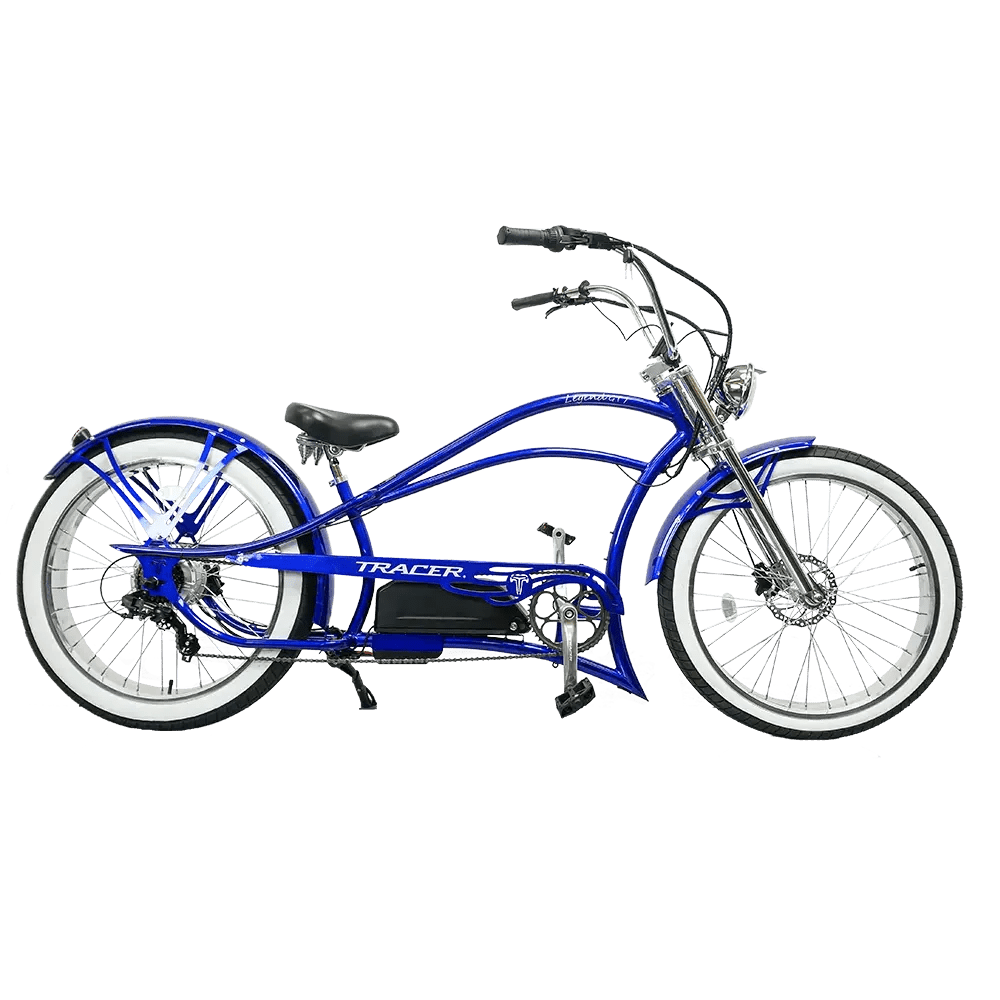 Tracer Legend GT7 1000W Stretch Cruiser Chopper Bike - EBike Haul