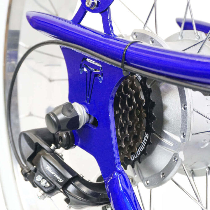 Tracer Legend GT7 1000W Stretch Cruiser Chopper Tracer Stretch Electric Cruiser Bikes Blue 13