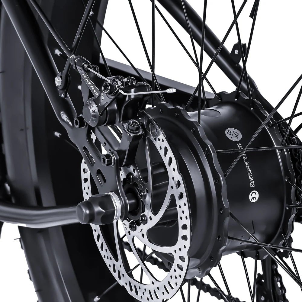 Tracer Loiter 26" 48V 800W Cruiser E-Bike Tracer Cruiser Electric Bikes Matte Black-Step-Thru Frame 23