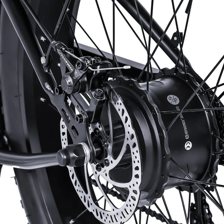 Tracer Loiter 26" 48V 800W Cruiser E-Bike Tracer Cruiser Electric Bikes Matte Black-Step-Thru Frame 23