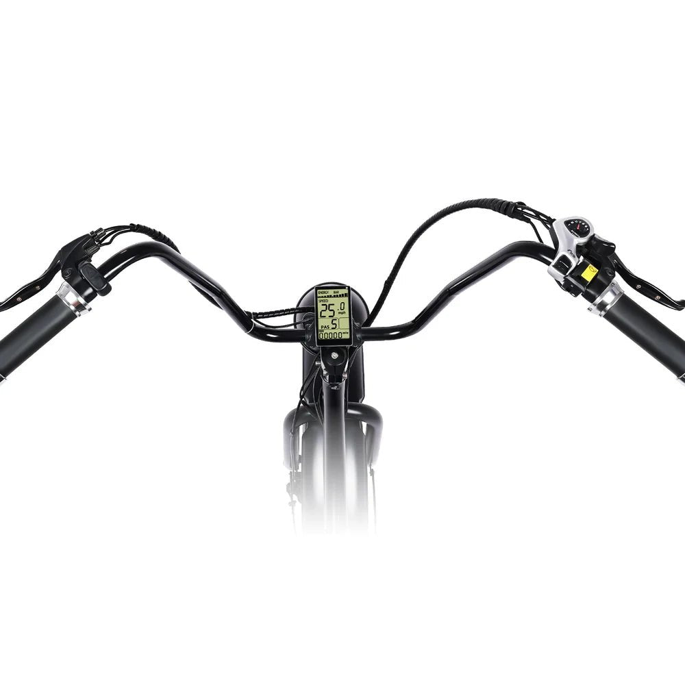 Tracer Loiter 26" 48V 800W Cruiser E-Bike Tracer Cruiser Electric Bikes Matte Black-Step-Thru Frame 25