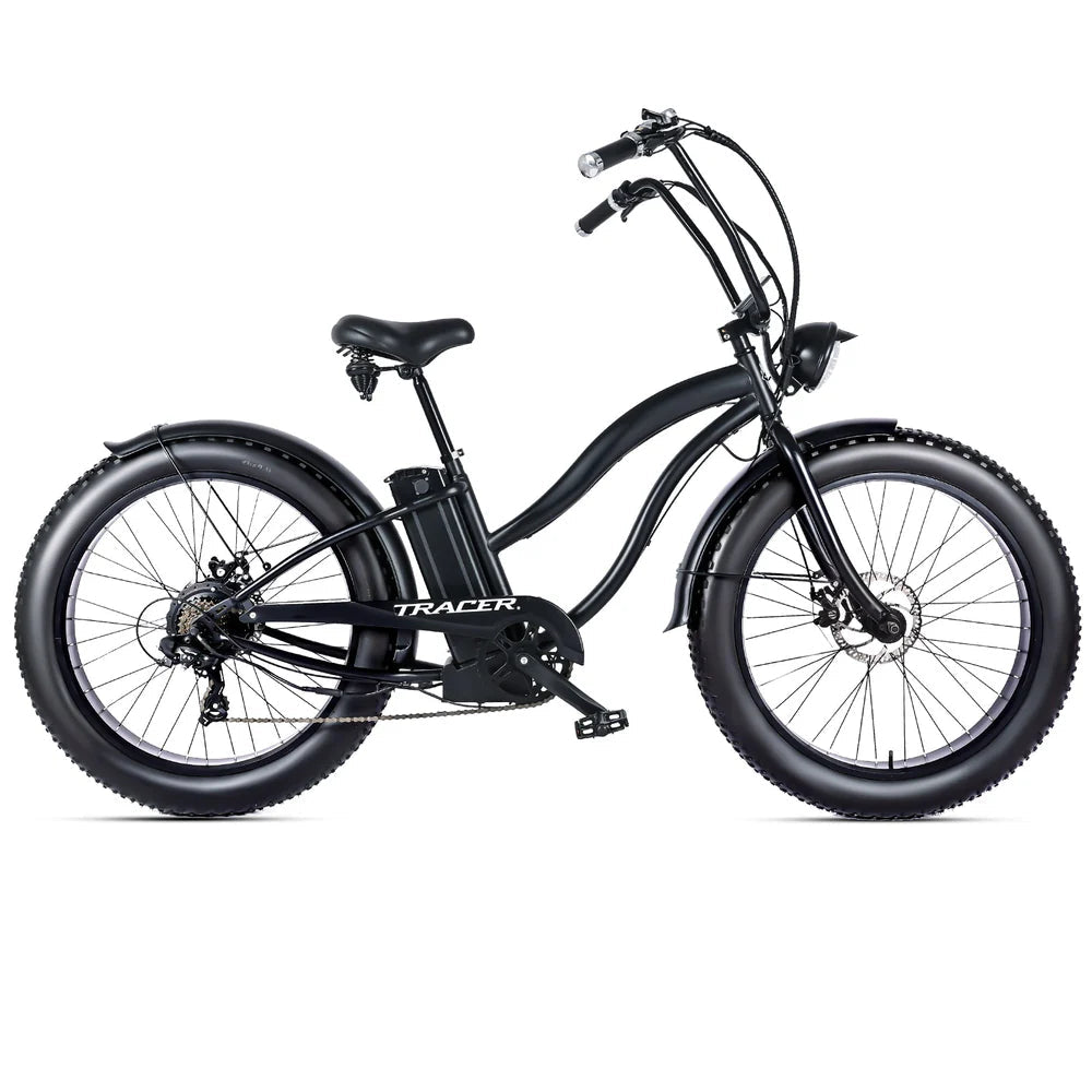 Tracer Loiter 26" 48V 800W Cruiser E-Bike Tracer Cruiser Electric Bikes Matte Grey-Step-Over Frame 11