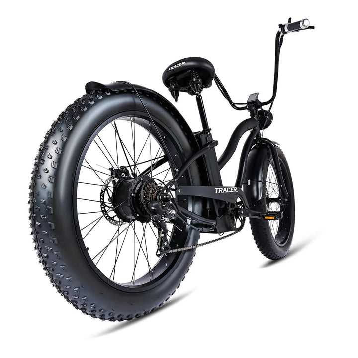 Tracer Loiter 26" 48V 800W Cruiser E-Bike Tracer Cruiser Electric Bikes Matte Black-Step-Thru Frame 17