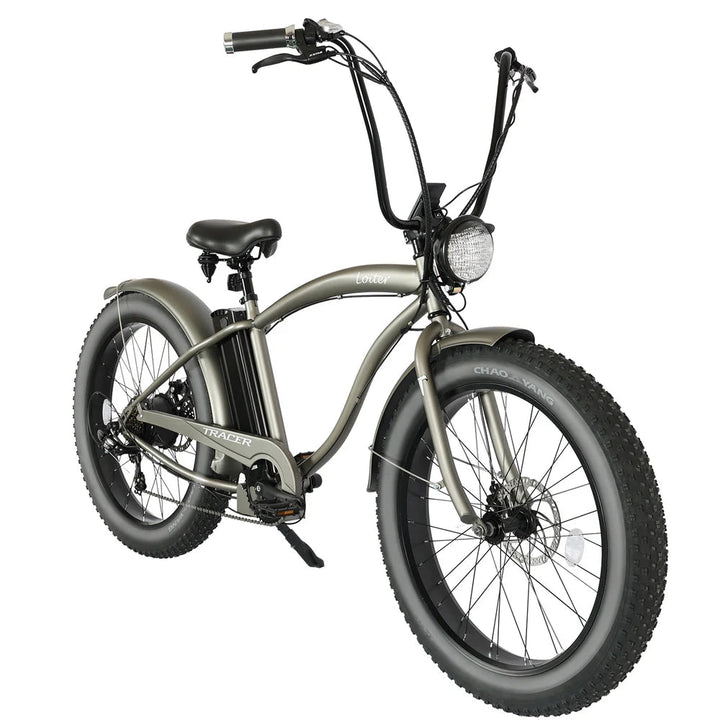 Tracer Loiter 26" 48V 800W Cruiser E-Bike Tracer Cruiser Electric Bikes Matte Grey-Step-Over Frame 10