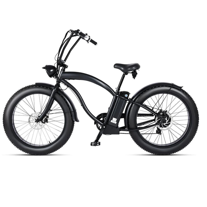 Tracer Loiter 26" 48V 800W Cruiser E-Bike Tracer Cruiser Electric Bikes Matte Black-Step-Thru Frame 15