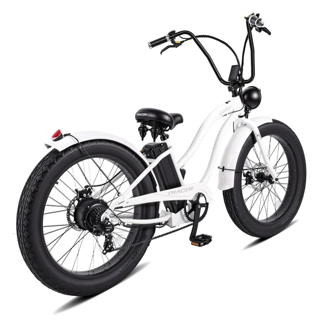 Tracer Loiter 26" 48V 800W Electric Cruiser Bike Cruiser Electric Bikes F-White- Step Thru Frame 3