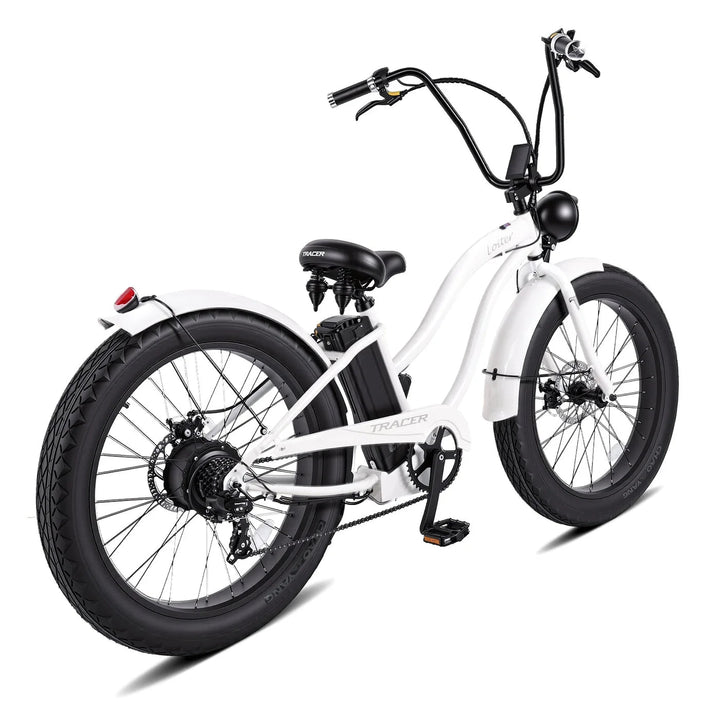Tracer Loiter 26" 48V 800W Electric Cruiser Bike Cruiser Electric Bikes F-White- Step Thru Frame 3
