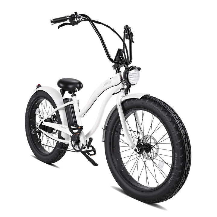 Tracer Loiter 26" 48V 800W Electric Cruiser Bike Cruiser Electric Bikes F-White- Step Thru Frame 2