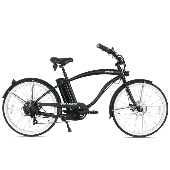 Tracer OMEGA 500W 26" 7 Speed Electric Beach Cruiser Bike for Men Tracer Cruiser Electric Bikes Matte Black 3