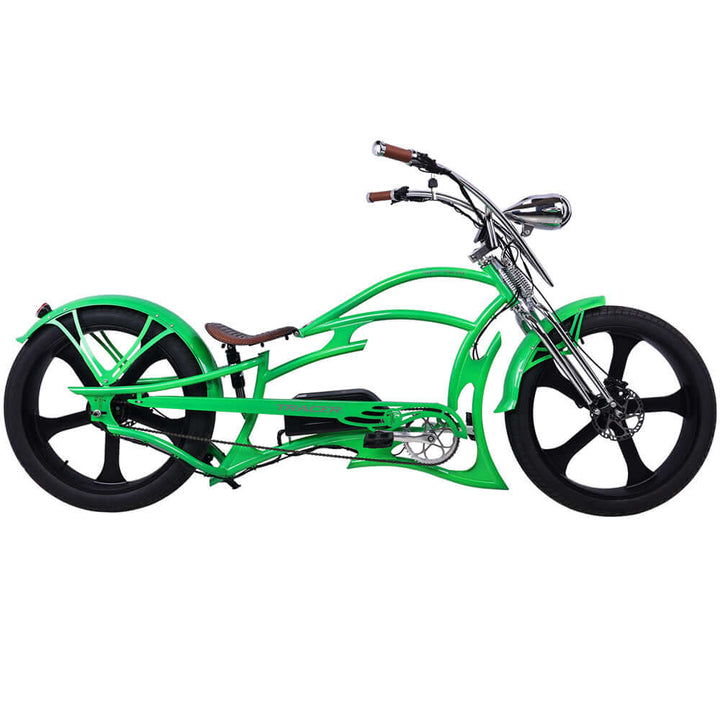 Tracer Raptor Pro DS 800W Stretch Cruiser, Chopper Fat Tire Electric Bike