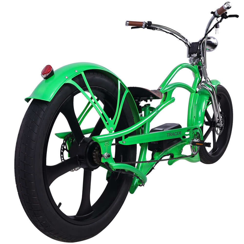 Tracer Raptor Pro DS 800W Stretch Cruiser, Chopper Fat Tire Electric Bike
