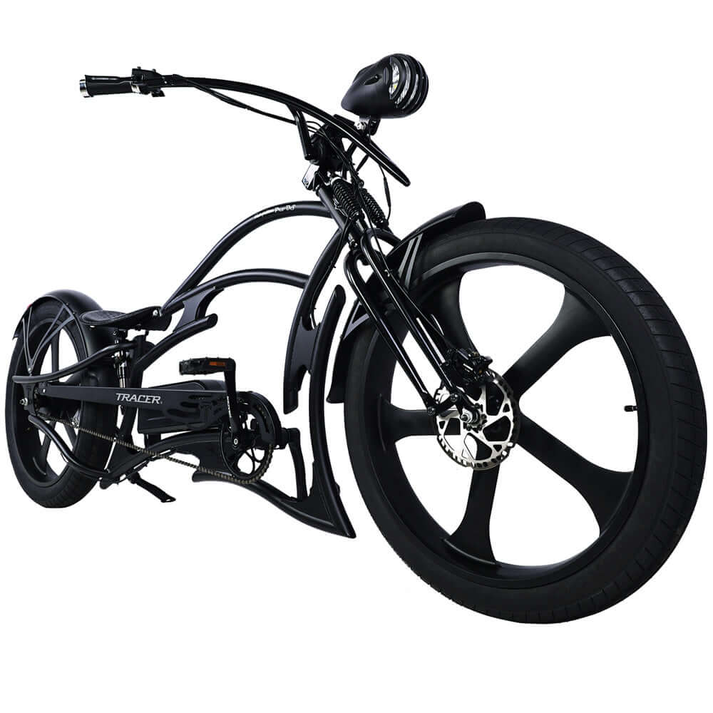 Tracer Raptor Pro DS 800W Stretch Cruiser, Chopper Fat Tire Electric Bike