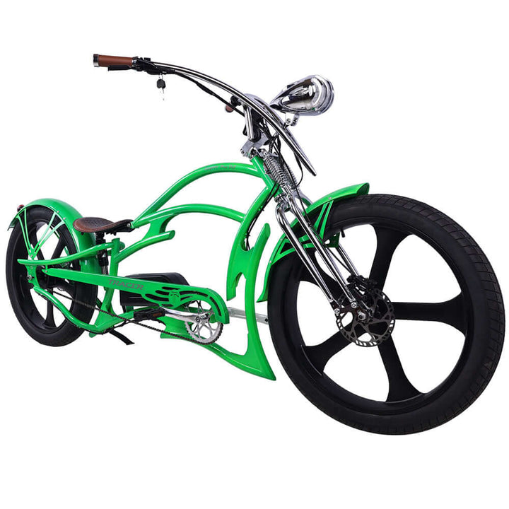 Tracer Raptor Pro DS 800W Stretch Cruiser, Chopper Fat Tire Electric Bike