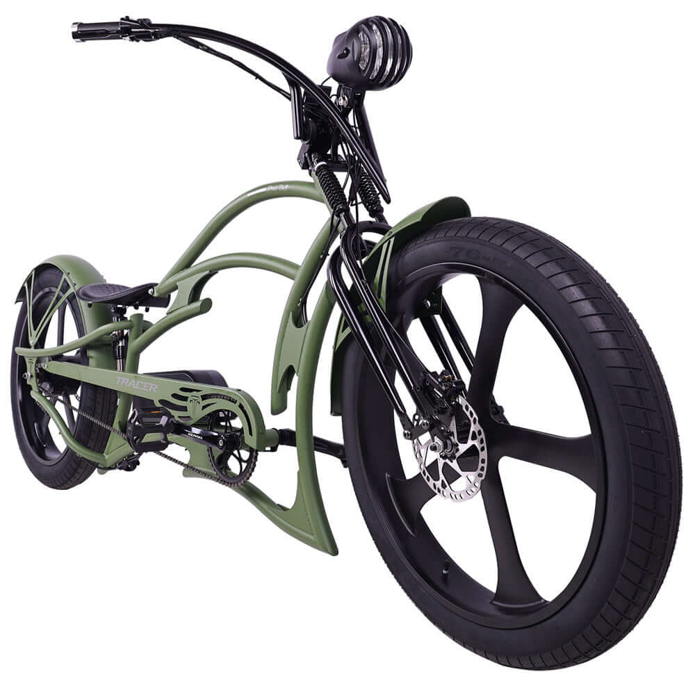 Tracer Raptor Pro DS 800W Stretch Cruiser Ebike Tracer Stretch Electric Cruiser Bikes White 3
