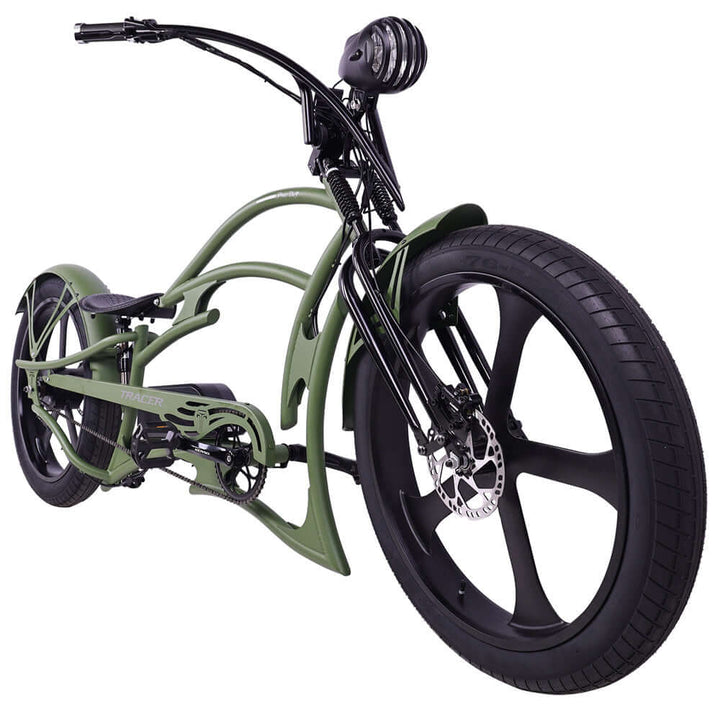 Tracer Raptor Pro DS 800W Stretch Cruiser Ebike Tracer Stretch Electric Cruiser Bikes White 3