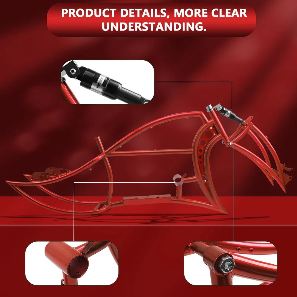 Tracer Signature Pro 26" Chopper Cruiser Electric Bike Frame Tracer Batteries & Accessories Blue 15
