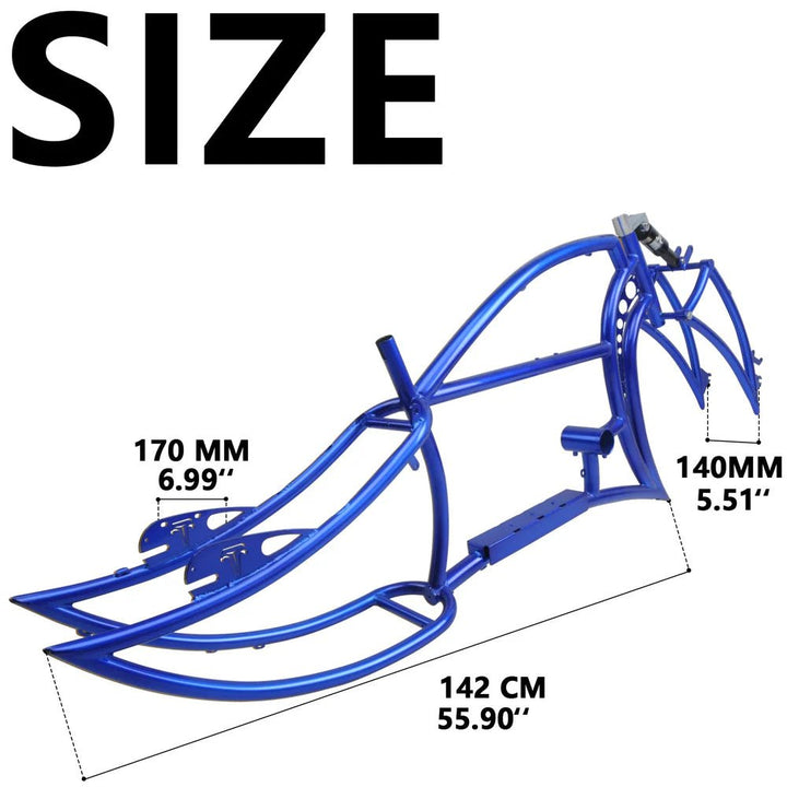 Tracer Signature Pro 26" Chopper Cruiser Electric Bike Frame Tracer Batteries & Accessories Blue 23