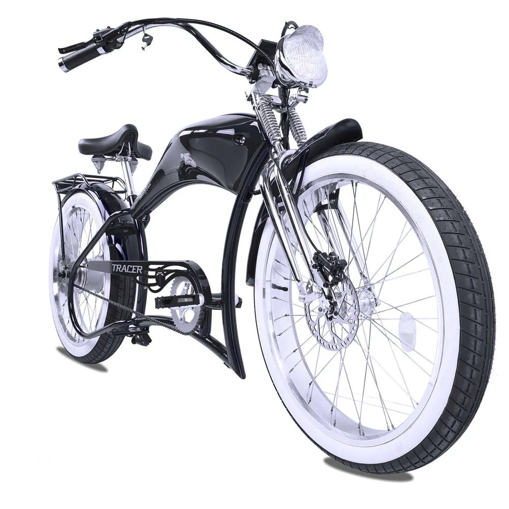 Tracer Twenty5 800W Chopper Stretch Cruiser Tracer Chopper Cruiser Electric Bikes Black 5