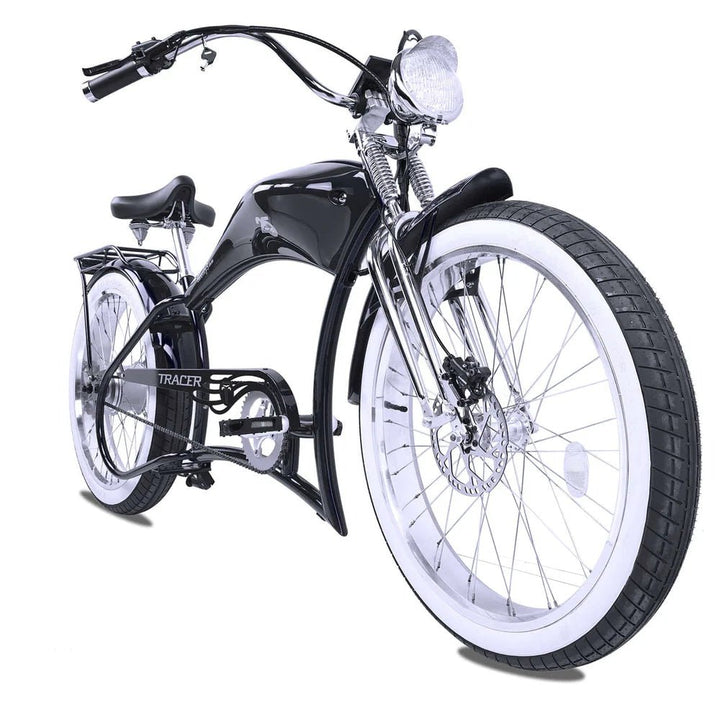 Tracer Twenty5 800W Chopper Stretch Cruiser Tracer Chopper Cruiser Electric Bikes Black 5