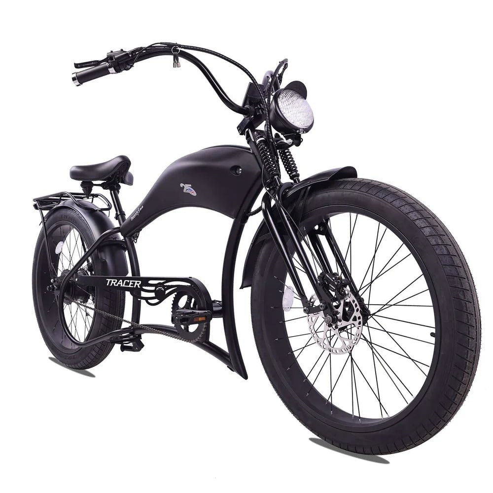 Tracer Twenty5 800W Chopper Stretch Cruiser Tracer Chopper Cruiser Electric Bikes Black 3