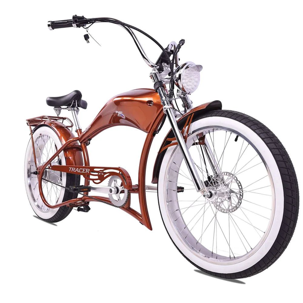 Tracer Twenty5 800W Chopper Stretch Cruiser Tracer Chopper Cruiser Electric Bikes Black 2
