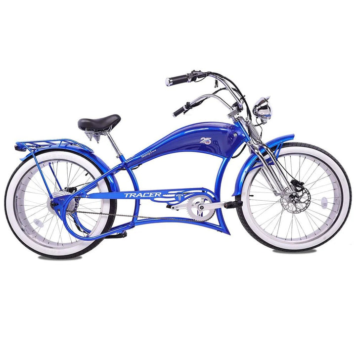 Tracer Twenty5 800W Chopper Stretch Cruiser Tracer Chopper Cruiser Electric Bikes Black 9