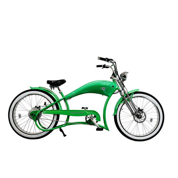Tracer Twenty5 DS 500W 26" Dual Springer Cruiser Chopper Cruiser Electric Bikes Green 1