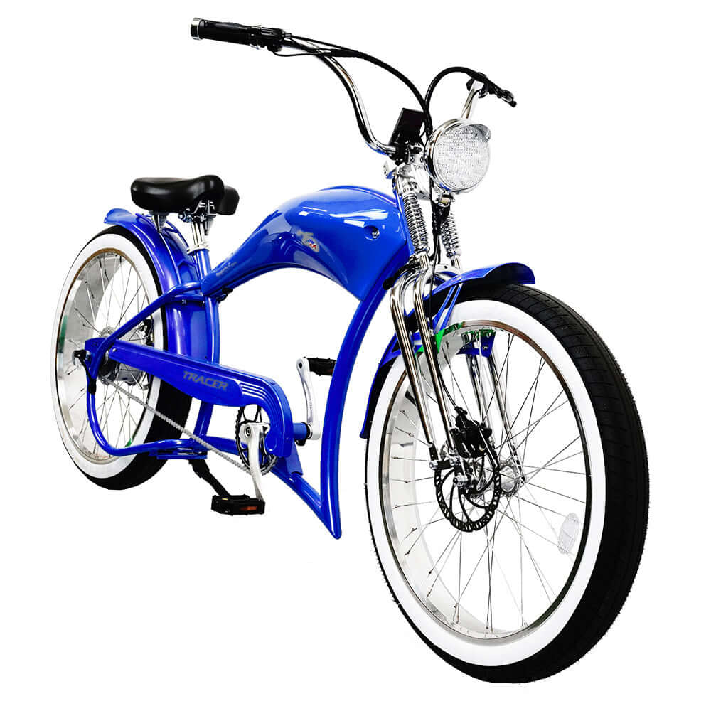 Tracer Twenty5 DS 500W 26" Dual Springer Cruiser Chopper Cruiser Electric Bikes Green 4