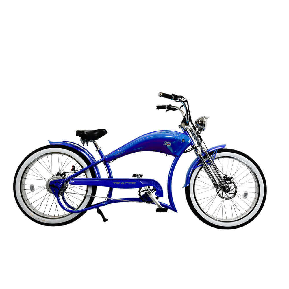 Tracer Twenty5 DS 500W 26" Dual Springer Cruiser Chopper Cruiser Electric Bikes Blue/Black 5