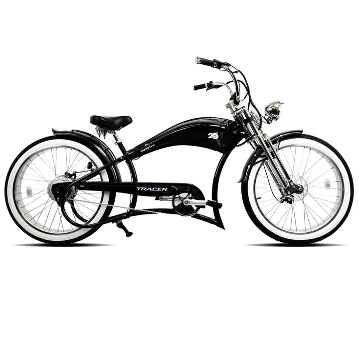 Tracer Twenty5 GTS 500W 26" Stretch Electric Chopper Cruiser Bike Chopper Cruiser Electric Bikes Black 4