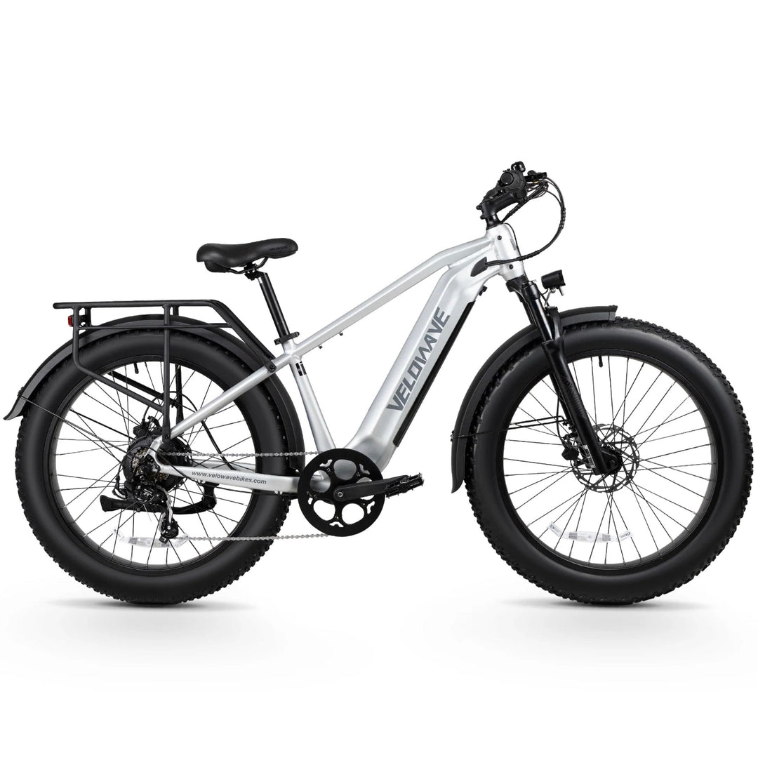 Velowave Ranger 3.0 Fat Tire All-Terrain E-Bike Velowave Fat Tire Electric Bikes Silver 11