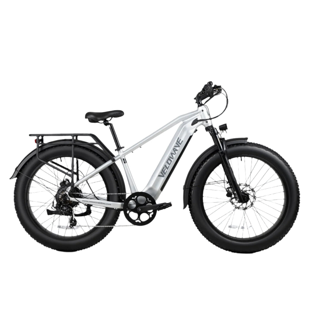 Velowave Ranger 3.0 Fat Tire All-Terrain E-Bike Velowave Fat Tire Electric Bikes Silver 2
