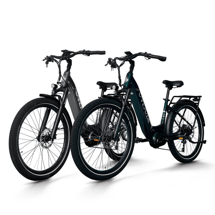 VTUVIA CMB Mid-Drive 500W Combo Commuter Electric Bikes Blue + Grey 1