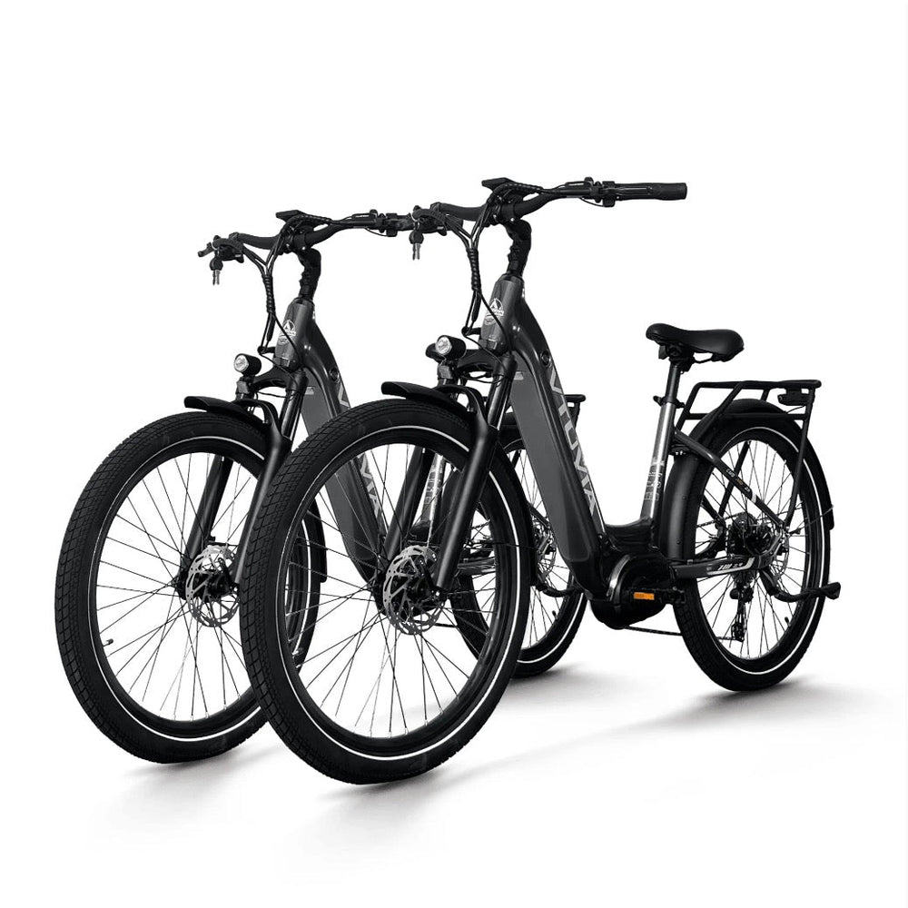 VTUVIA CMB Mid-Drive 500W Combo Commuter Electric Bikes Metallic Silver*2 2