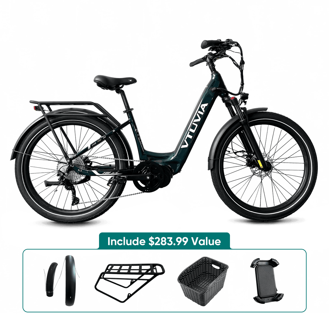 VTUVIA CMB Mid Drive Ebike Combo All Terrain Electric Bikes Dark blue X2 13