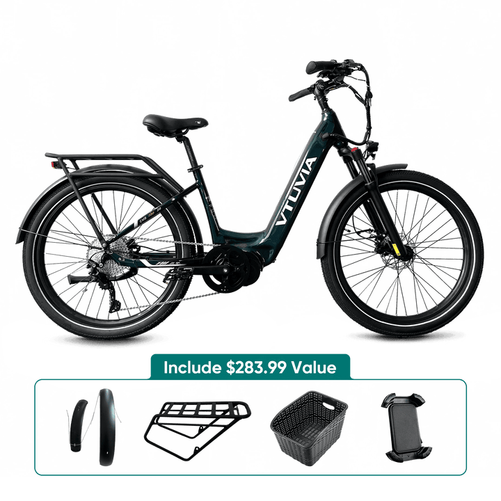 VTUVIA CMB Mid Drive Ebike Combo All Terrain Electric Bikes Dark blue X2 13
