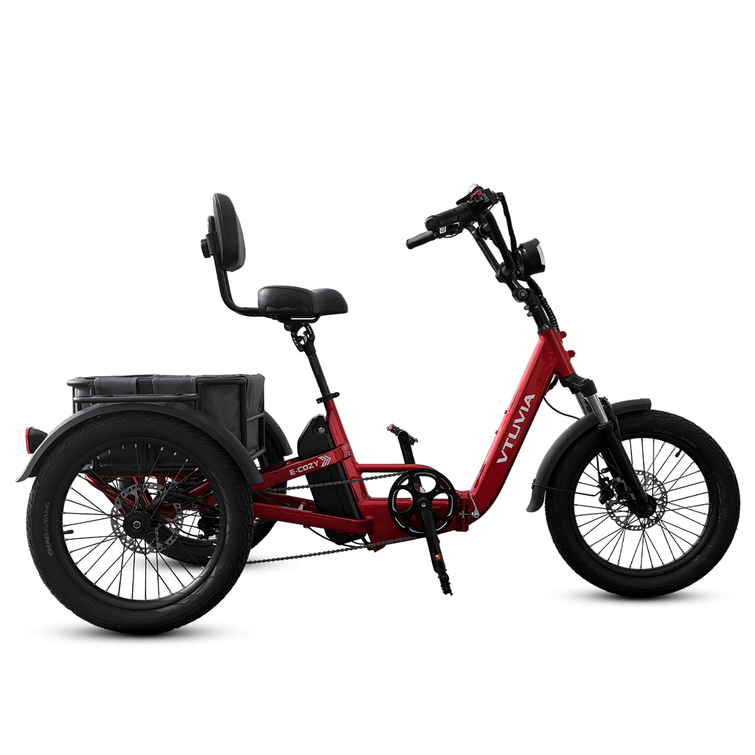 VTUVIA E-Cozy Electric Trike Electric Trikes Ruby Red 6