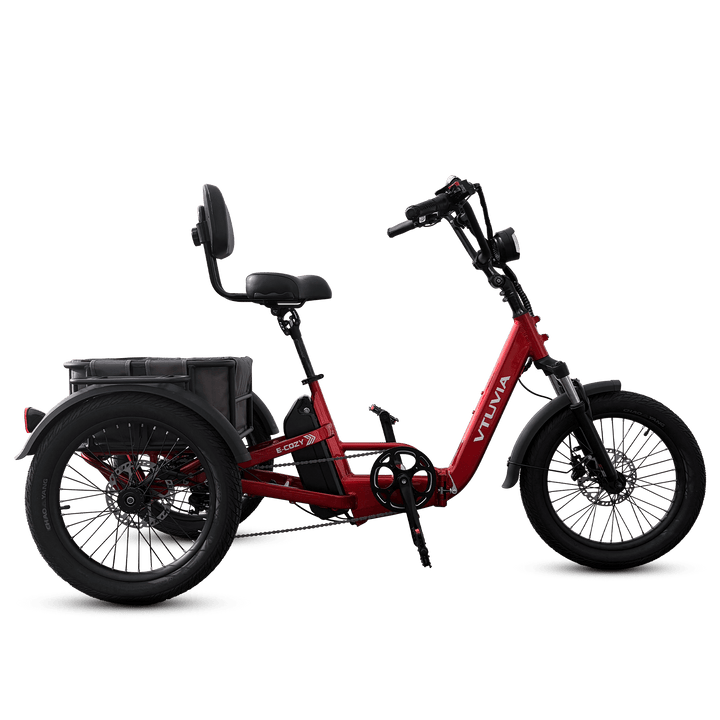 VTUVIA E-Cozy Electric Trike Electric Trikes Ruby Red 6