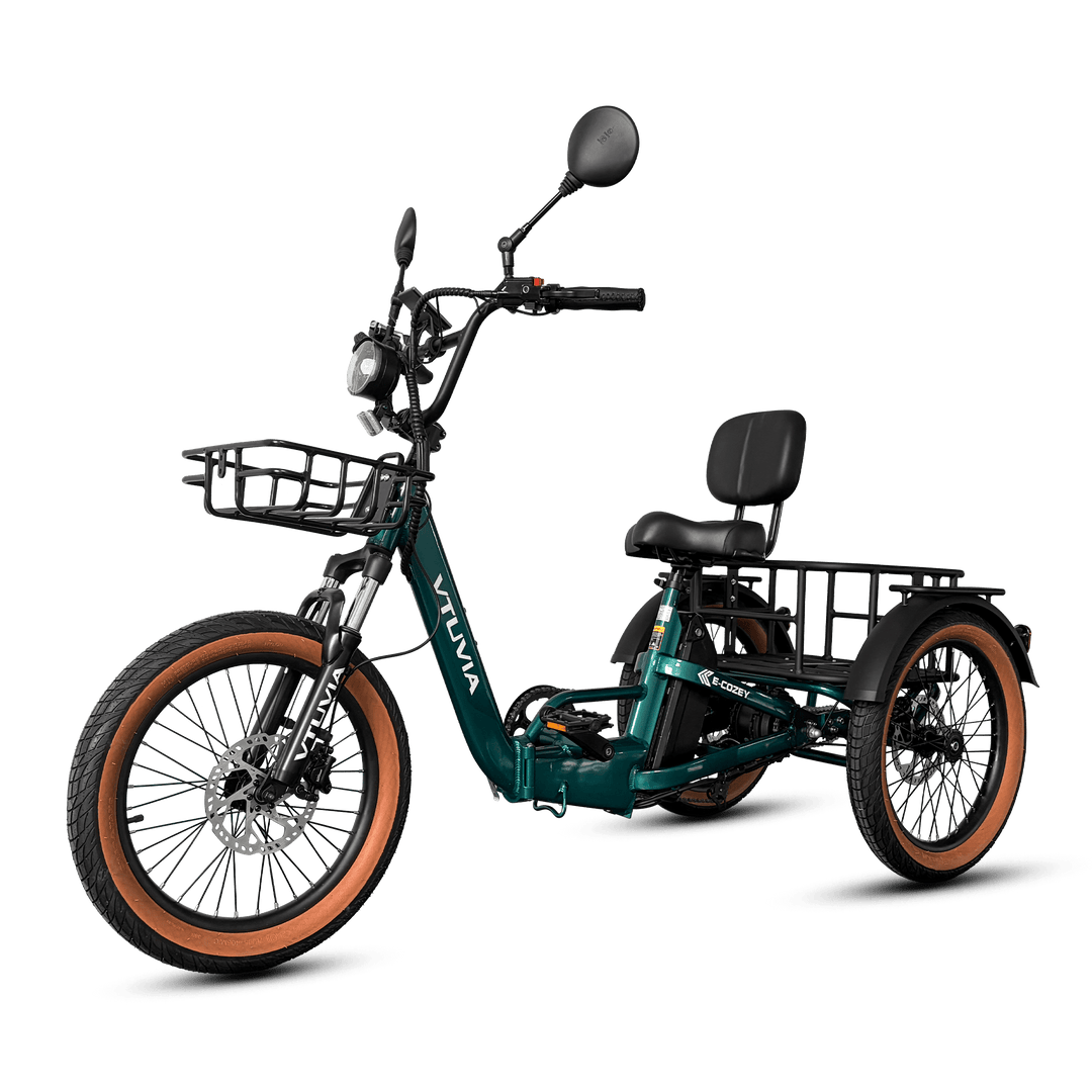 VTUVIA E-Cozy Electric Trike Electric Trikes Forest Green 8
